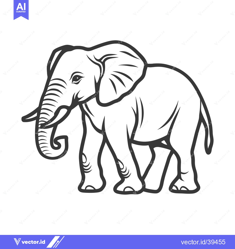 Premium Vector dari A large elephant standing facing to the left in the image