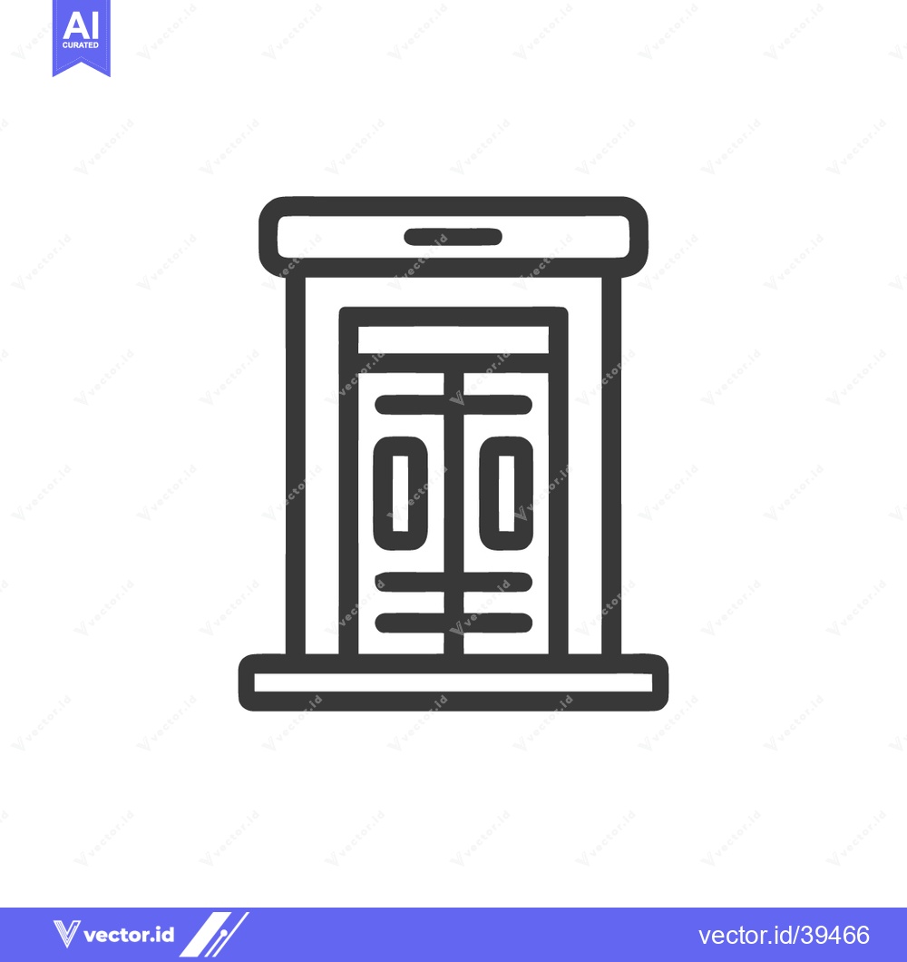 Premium Vector dari Minimalist Icon of Traditional Chinese Doorway with Intricate Panel De