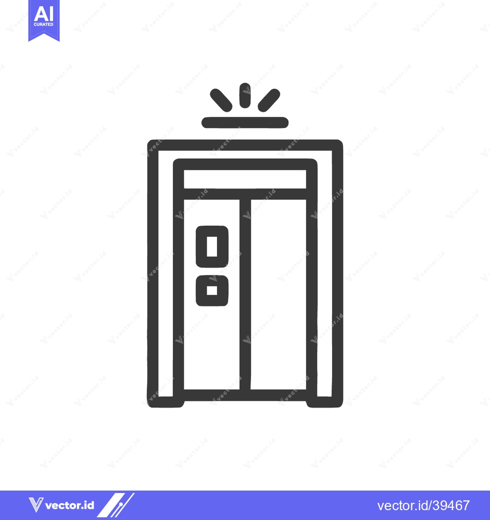 Premium Vector dari Minimalist Elevator Icon with Open Doors and Indicator Light
