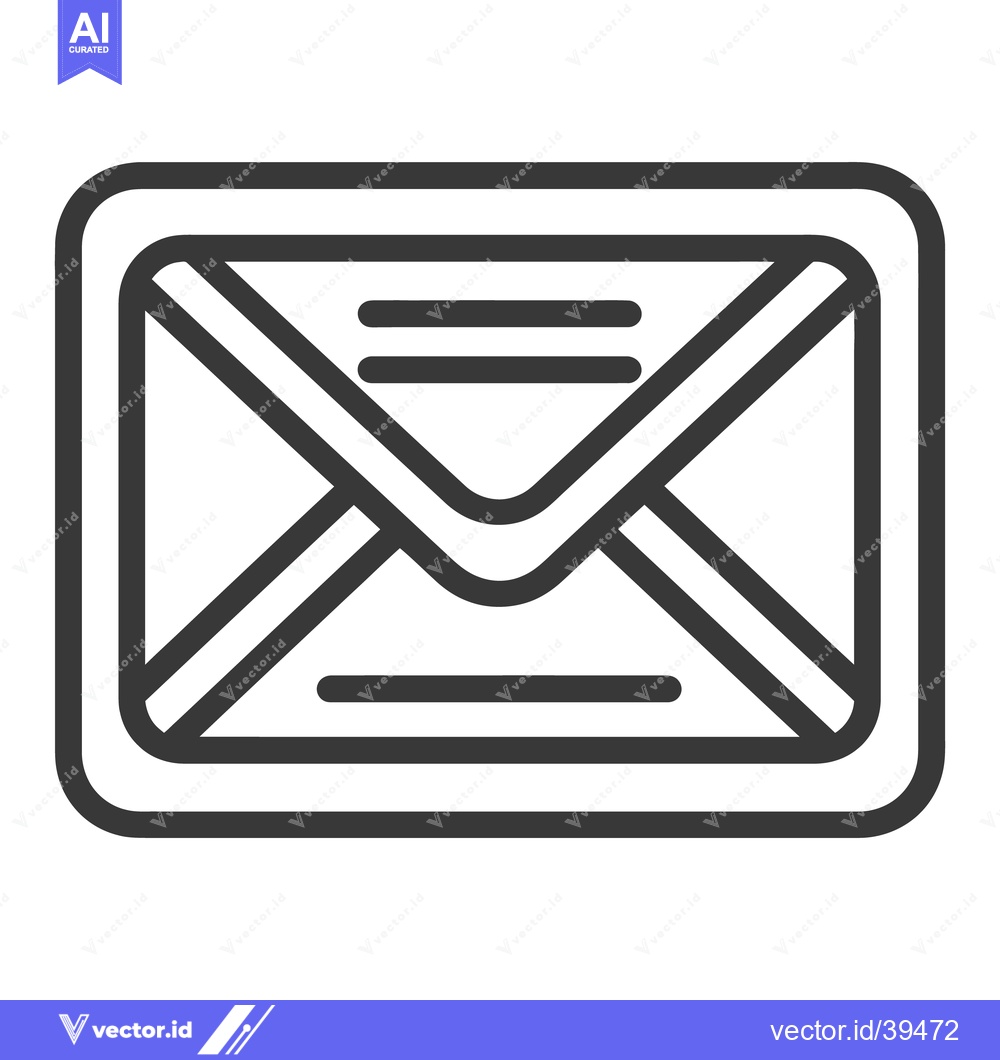 Premium Vector dari A monochrome linear graphic illustration of an envelope and its frame