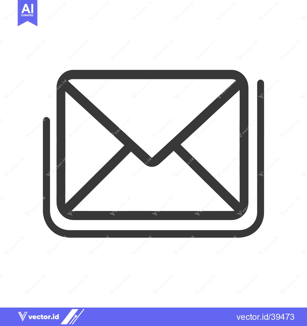 Premium Vector dari A simple black outlined image of a closed envelope symbol