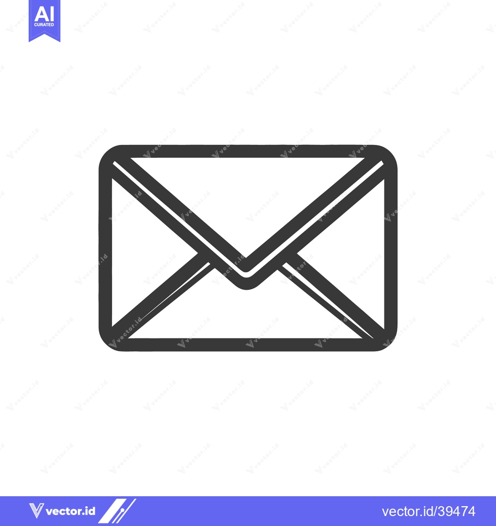Premium Vector dari Simple black and white outline of a closed envelope