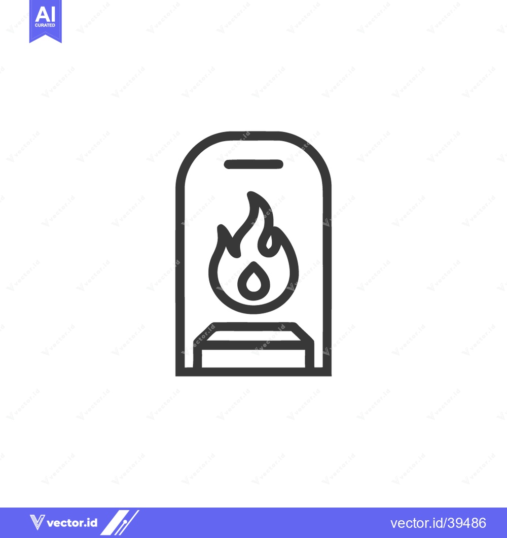 Premium Vector dari Minimalist Fireplace Icon: Modern Line Art of a Cozy Hearth