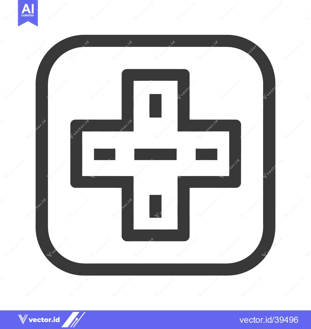 Premium Vector dari A simple square outline containing a plus sign symbol