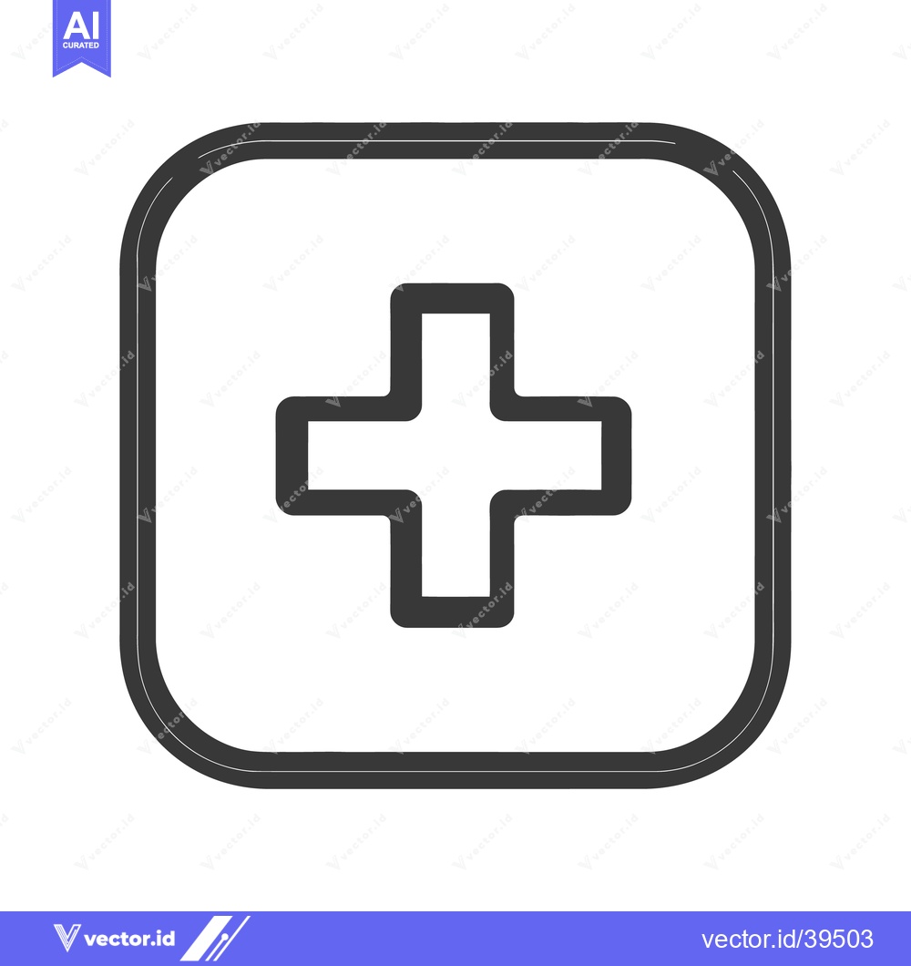 Premium Vector dari A simple graphic depicting a medical cross symbol inside a square