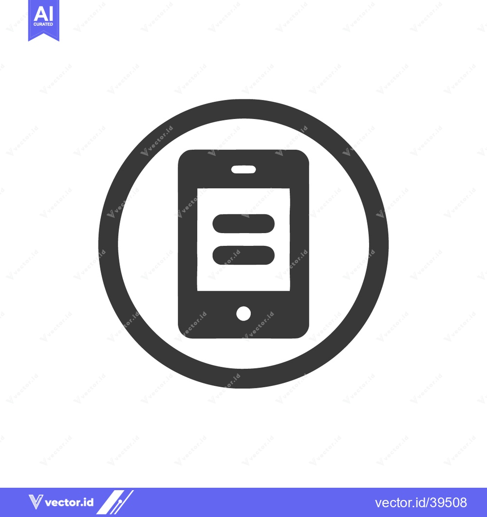 Premium Vector dari Mobile Phone Icon in Circle, Dark Gray, White Background, Minimalist D