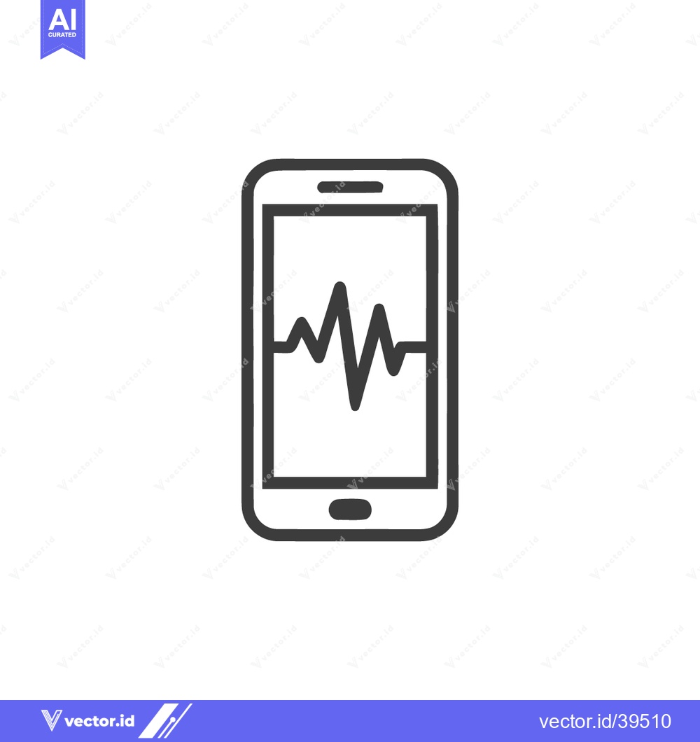 Premium Vector dari Smartphone Displaying Heartbeat Line Icon, Medical App Concept, Isolat