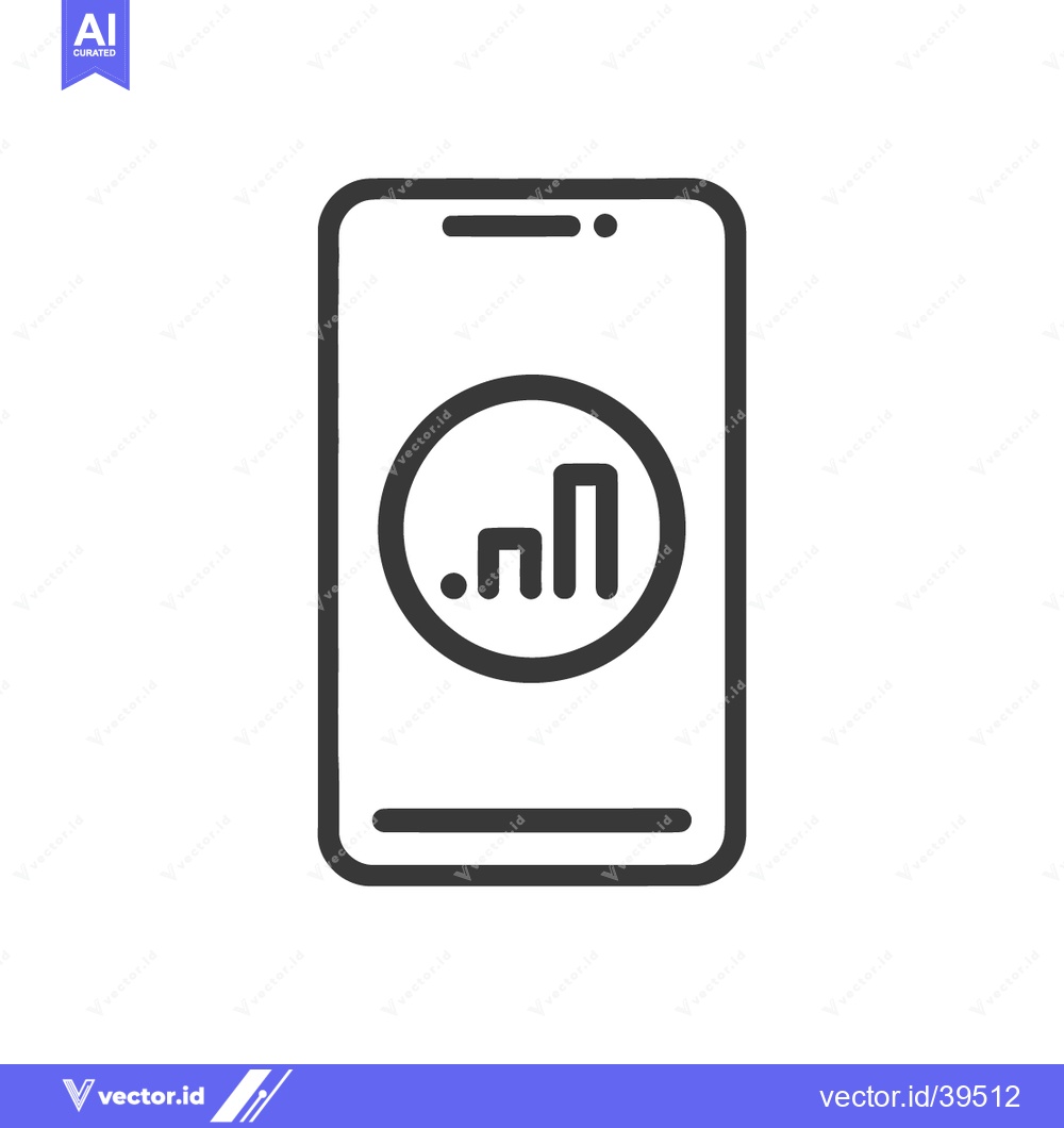 Premium Vector of Minimalist Phone Icon with Signal Strength Graphic in Black and White