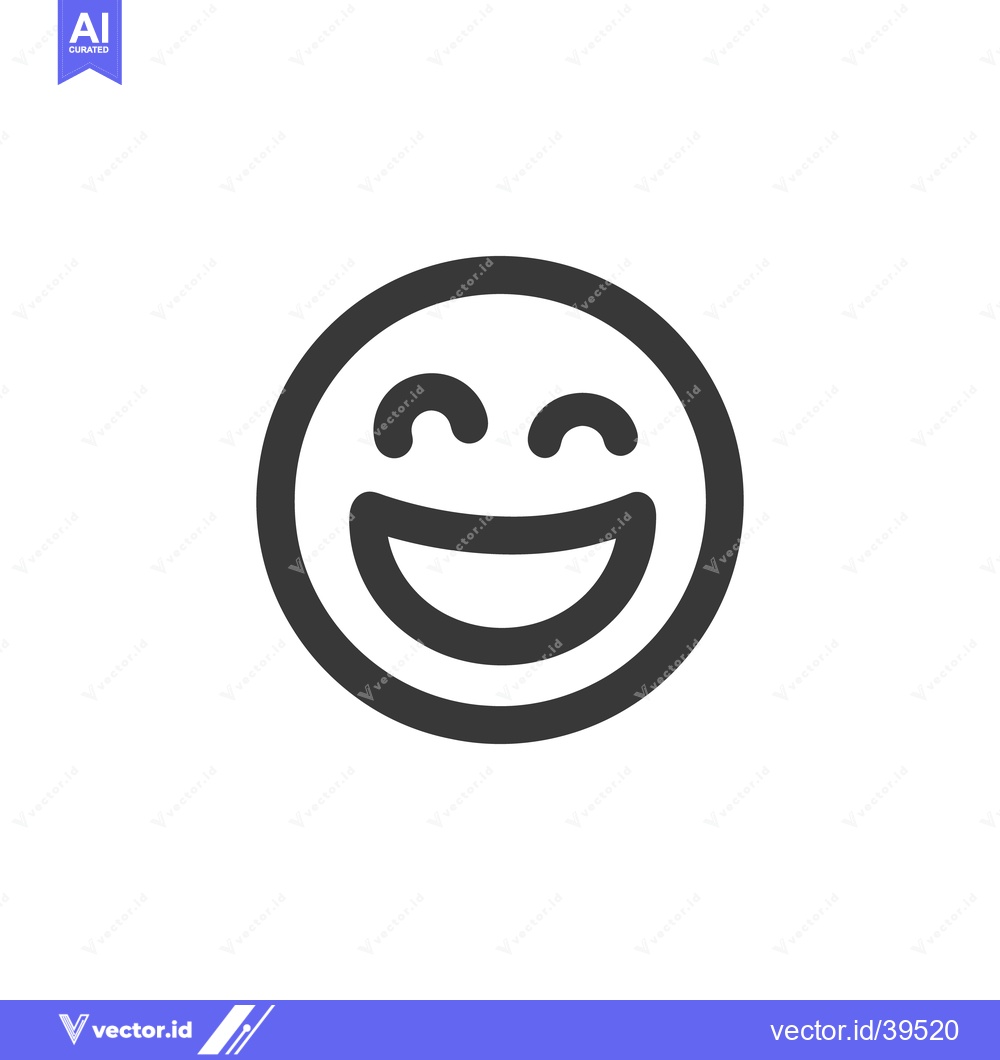 Premium Vector of Joyful Expression: Minimalist Smiling Face Icon on White Background