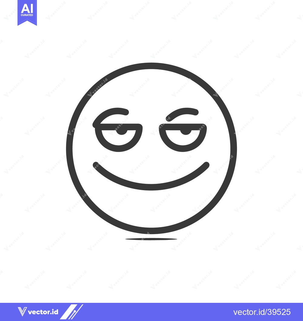 Premium Vector of Sarcastic Smirk: Minimalist Emoji with Raised Eyebrows and Subtle Smil