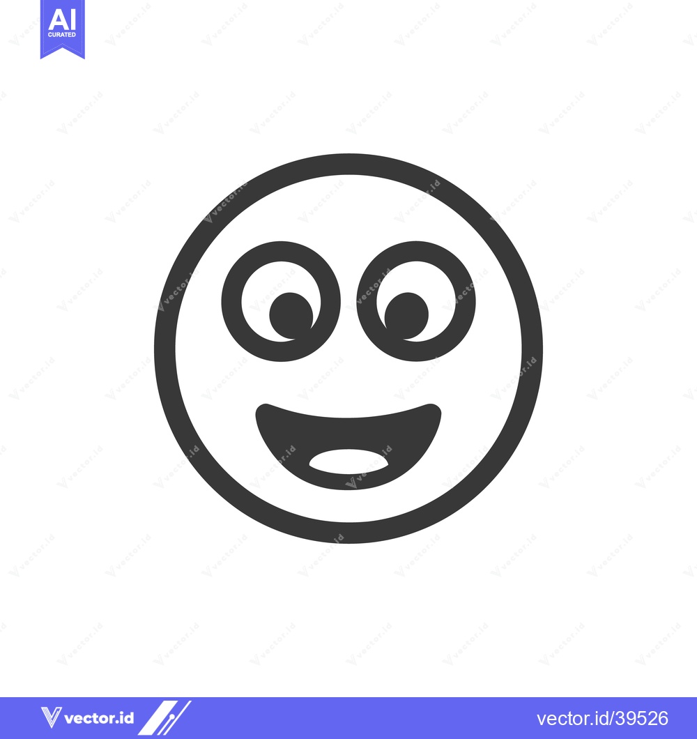Premium Vector dari Cheerful Smiley Face Icon with Bold Outline and Playful Expression