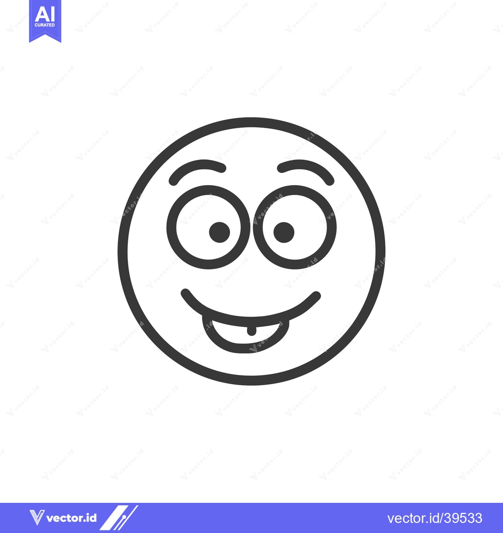 Premium Vector dari Playful Emoji with Tongue Out: Simple Line Art Icon