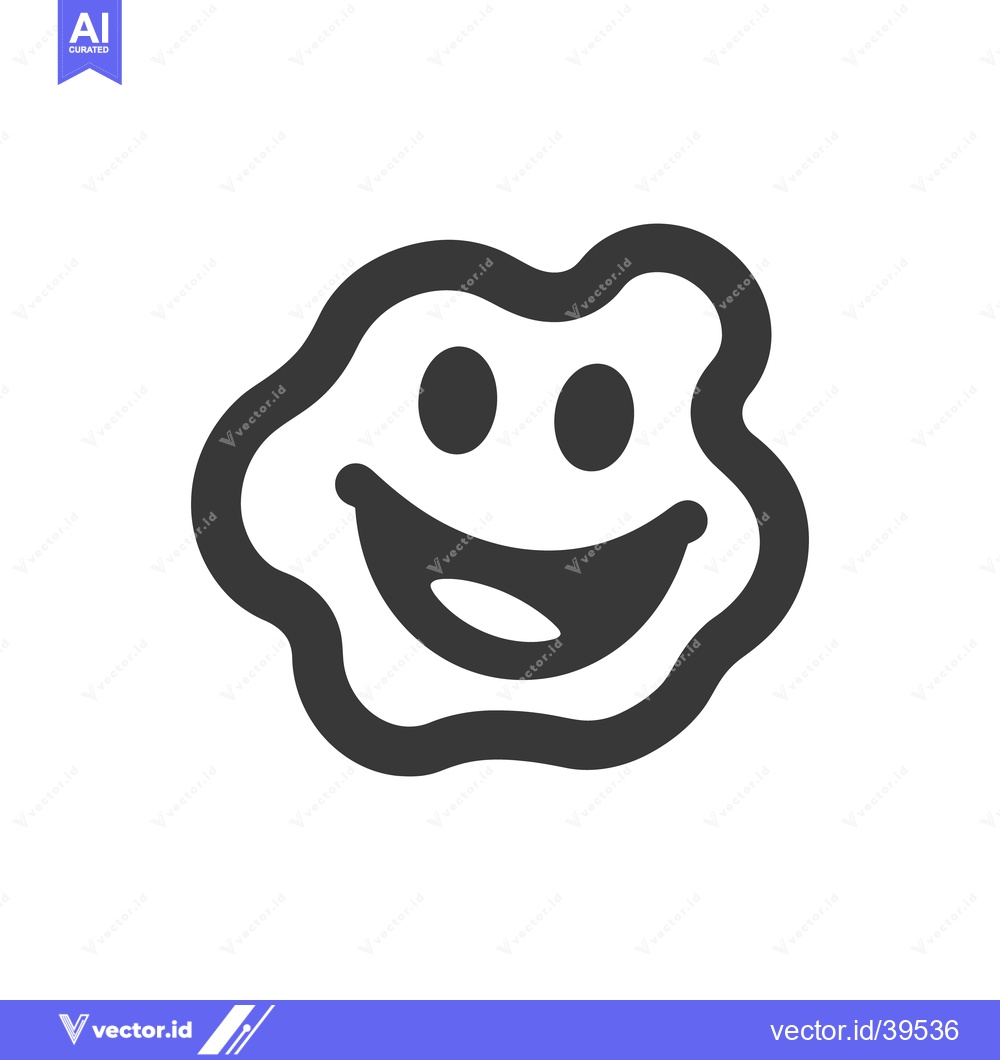 Premium Vector of Blobby Happy Face Icon: Simple, Cheerful, and Playful Design
