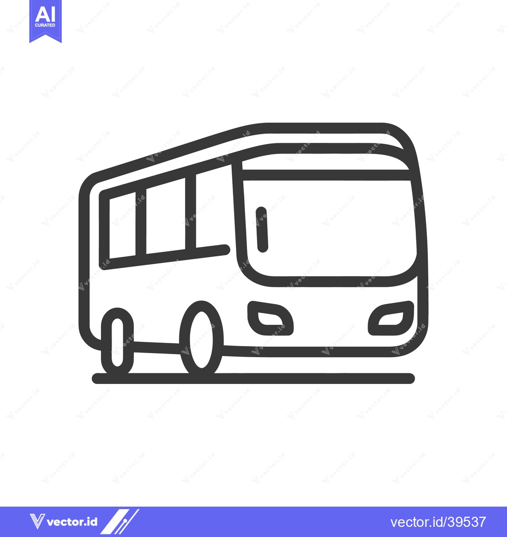 Premium Vector dari Minimalist Bus Icon: Clean Line Art for Transportation Design