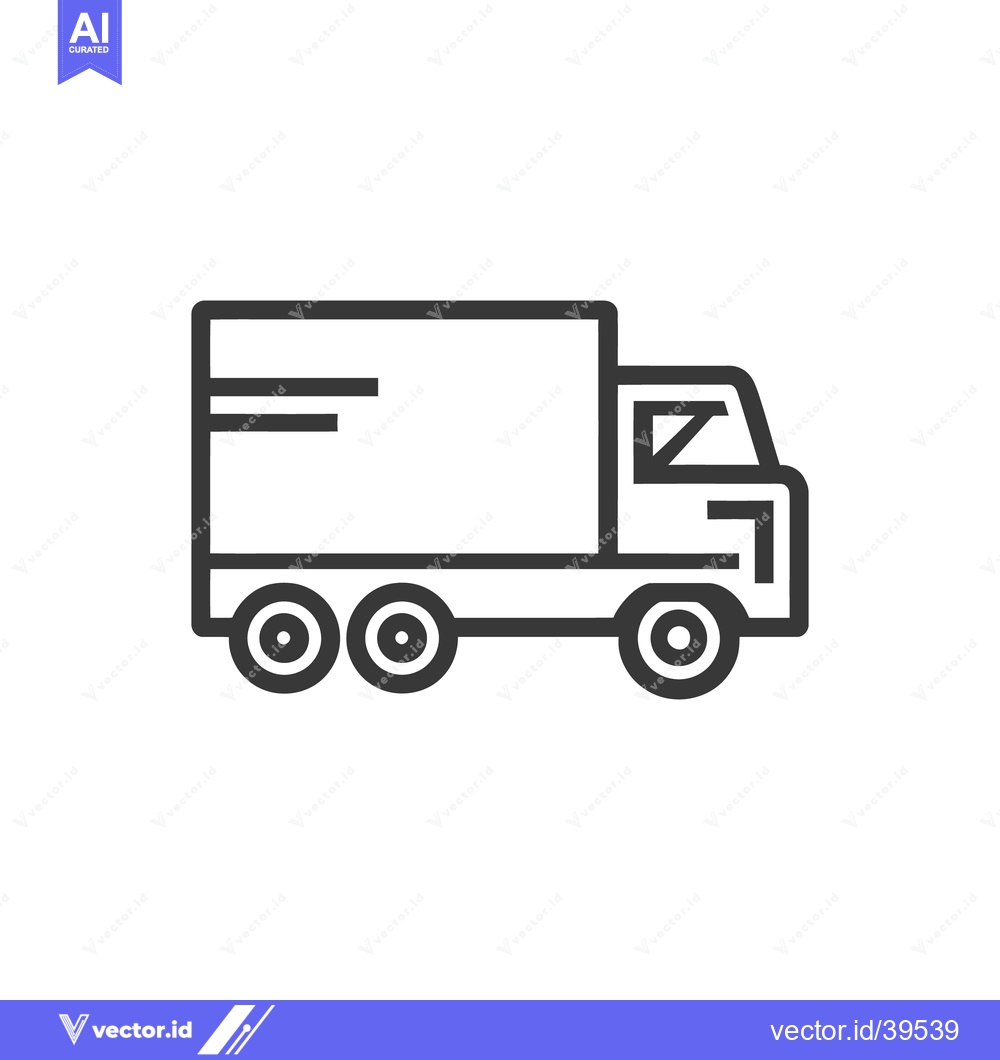 Premium Vector of Minimalist Truck Icon: Delivery Vehicle Outline on White Background