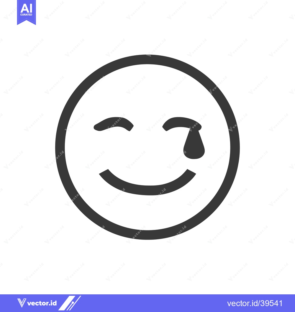 Premium Vector of Winking Crying Emoji: Expressive Icon with Single Tear