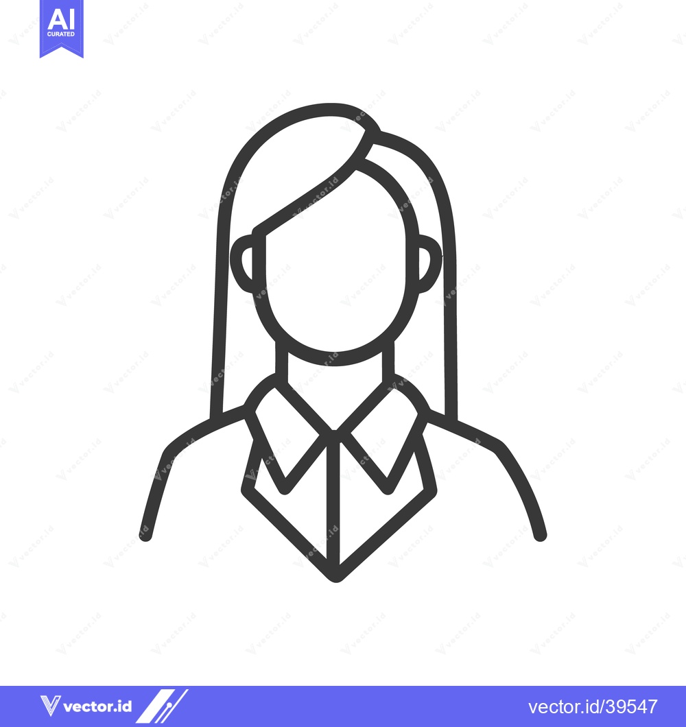 Premium Vector dari A simple vector graphic depiction of a woman in professional attire