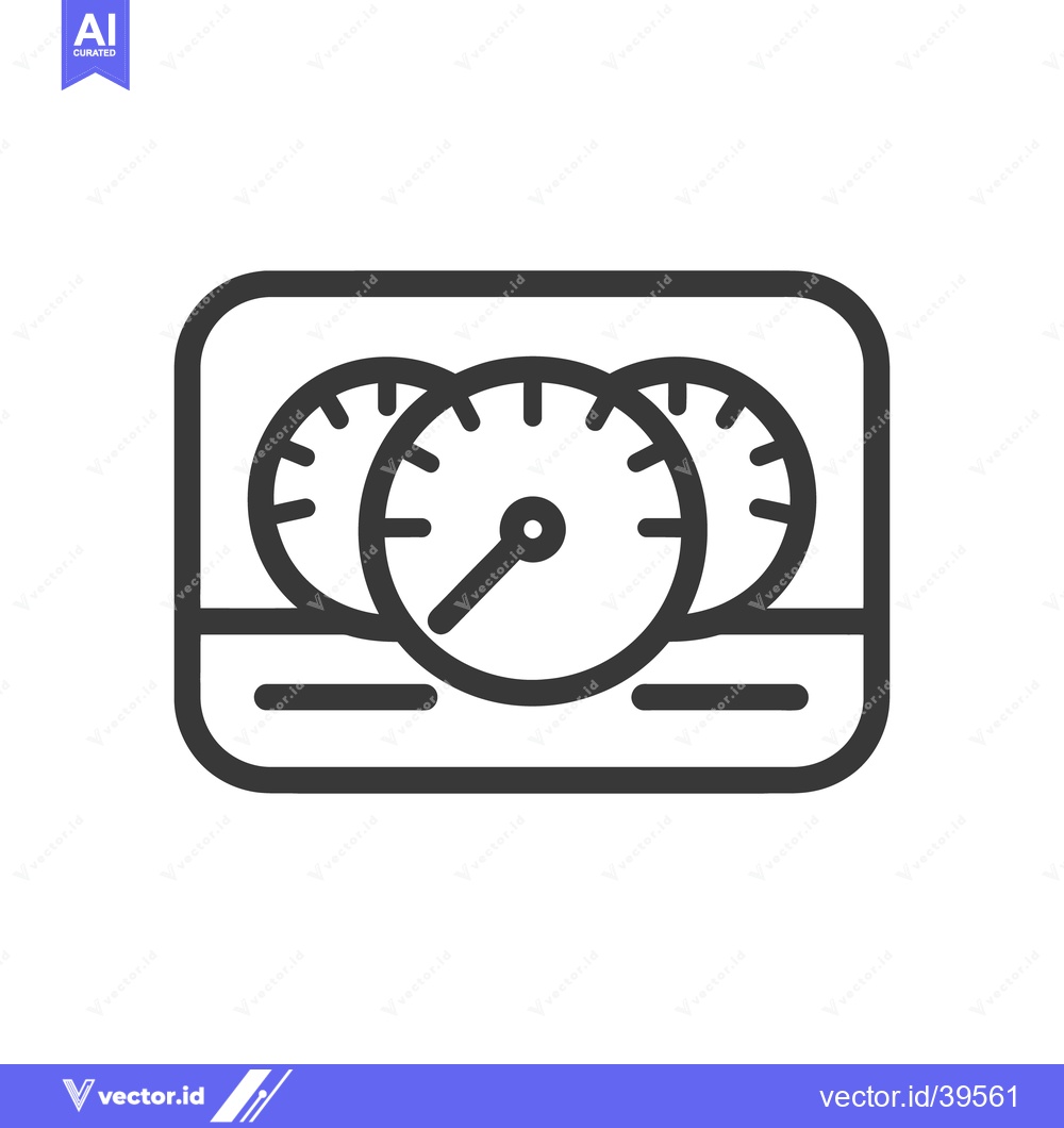 Premium Vector of Minimalist Car Dashboard Icon: Speedometer, Tachometer, Fuel Gauge in