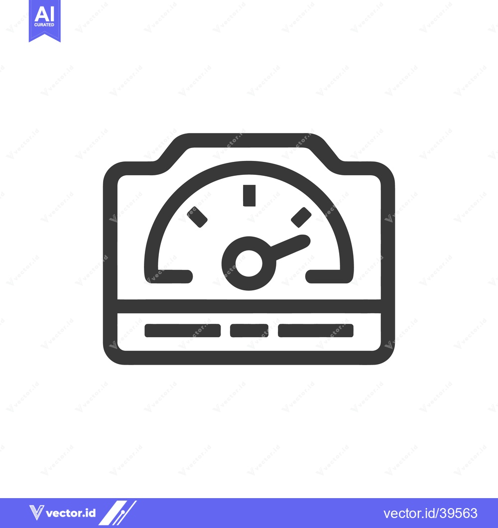 Premium Vector dari Minimalist Gauge Icon: Precise Measurement, Dark Gray Outline on White