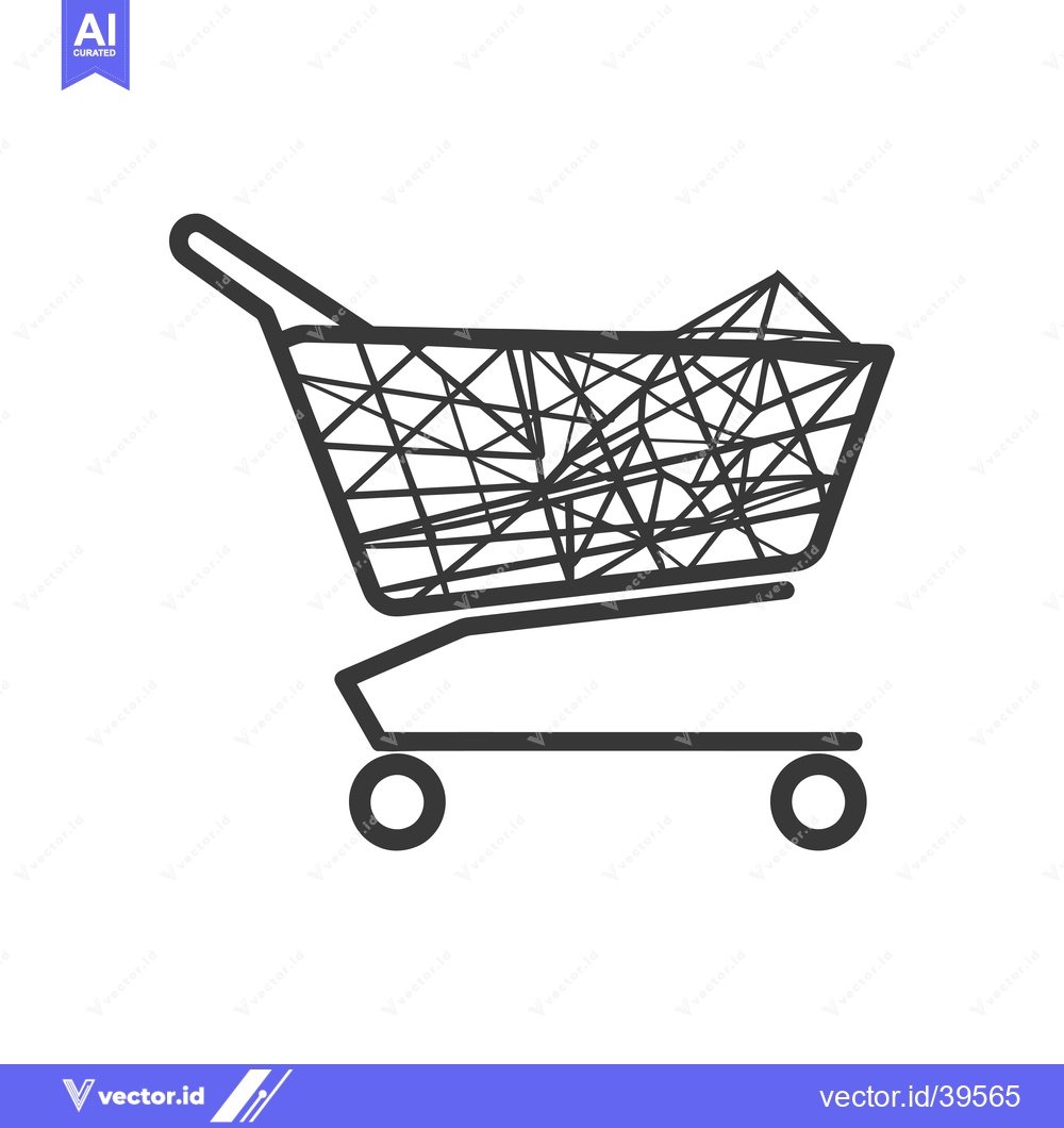 Premium Vector dari Empty Shopping Cart with Wire Mesh Design