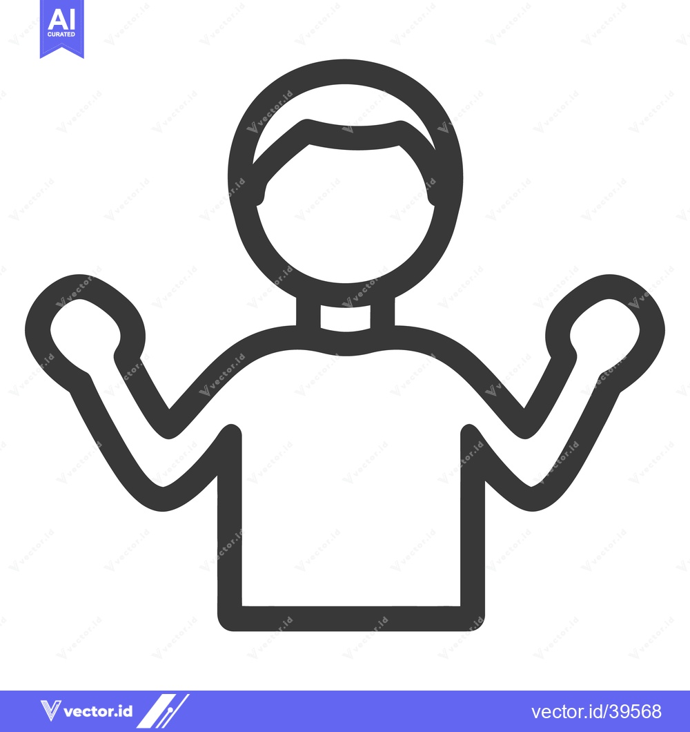 Premium Vector of A simple illustrated figure of a person with arms raised