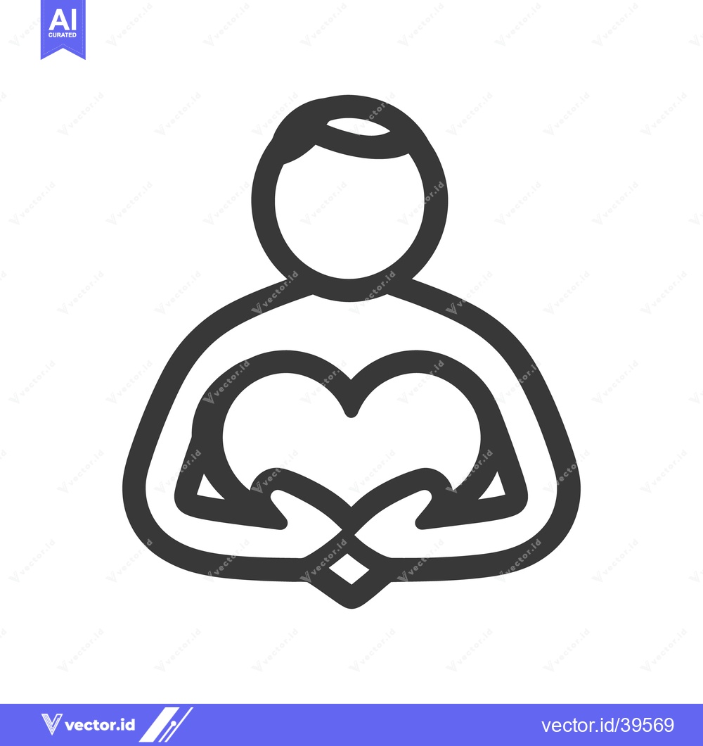 Premium Vector dari A person holding a heart shape in their hands with love