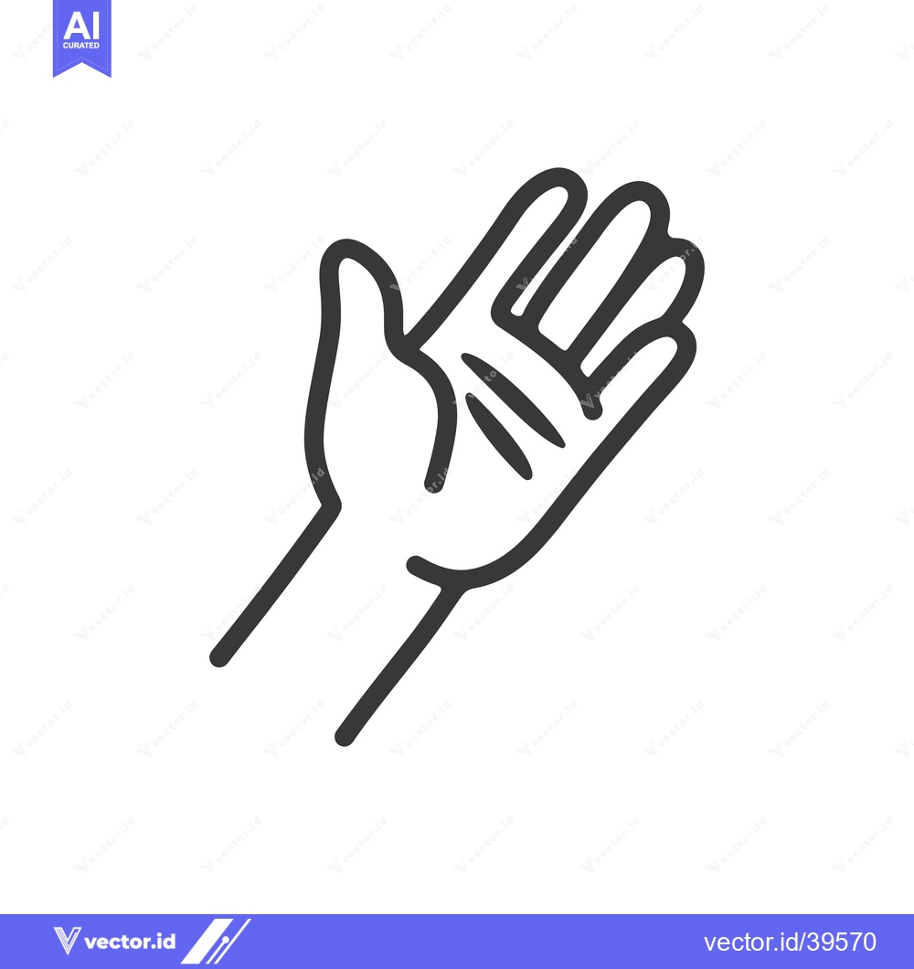 Premium Vector dari A graphic illustration of a human hand with open palm facing up