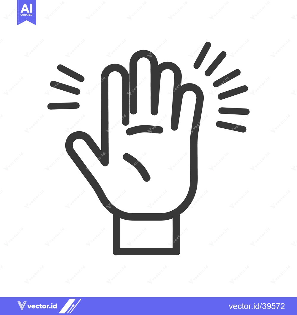 Premium Vector dari A simple illustrated outline of a hand giving a high five