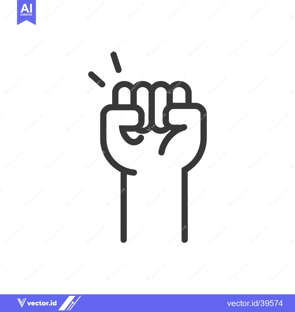 Premium Vector dari A simplified illustration of a clenched fist with radiating lines