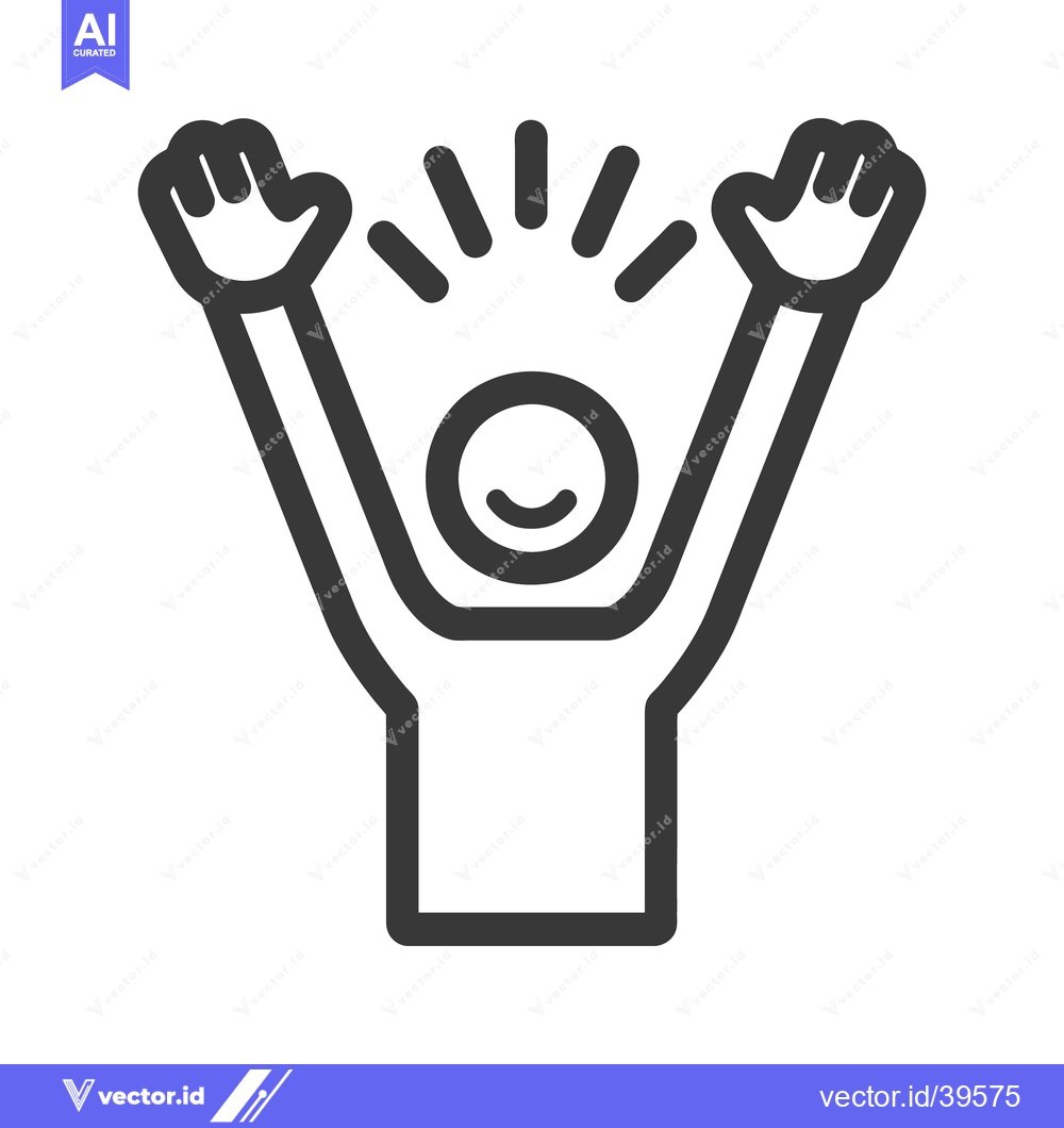 Premium Vector of A happy person is celebrating their joy with open arms