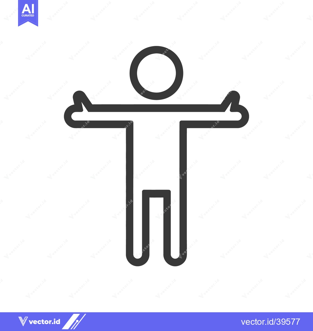 Premium Vector of Simple outlined icon of a person with arms stretched outward