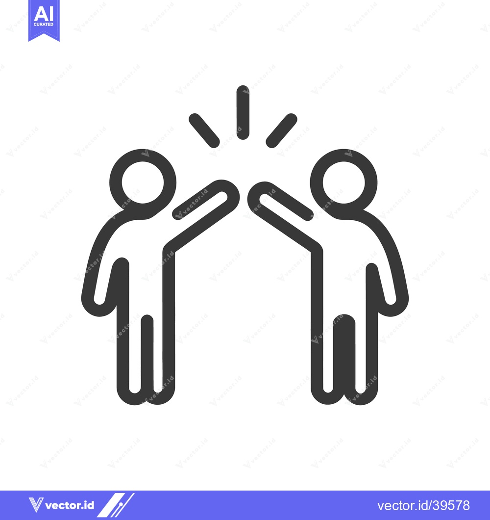 Premium Vector dari Two people depicted giving each other a high five