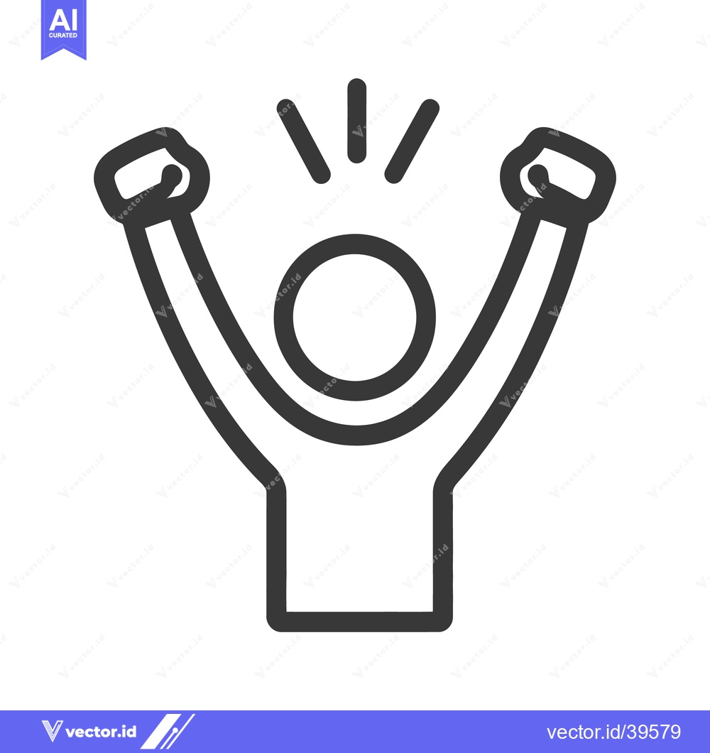 Premium Vector dari An icon depicting a figure with raised arms in celebration