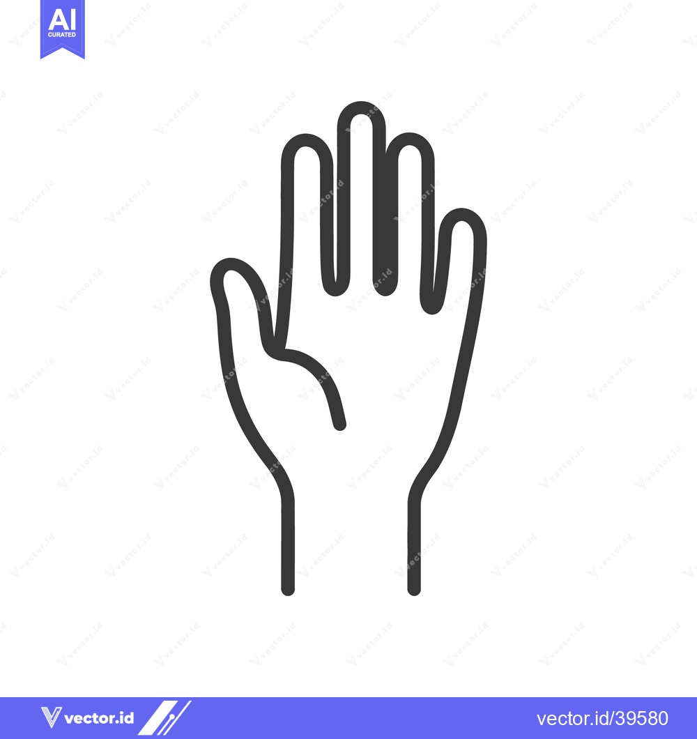 Premium Vector of A stylized outline drawing of a human hand gesturing upwards