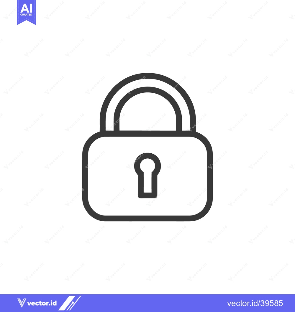 Premium Vector dari Simple Outline of Padlock with Keyhole on White Background