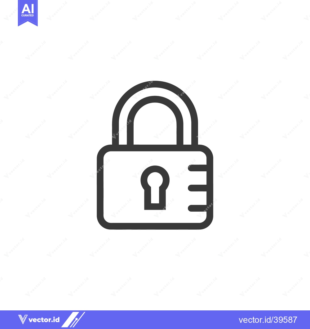 Premium Vector dari Minimalist Padlock Icon: Security, Privacy, and Protection Symbol in G