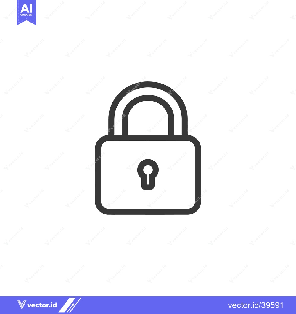 Premium Vector of Minimalist Padlock Icon: Security, Privacy, and Protection Symbol on W