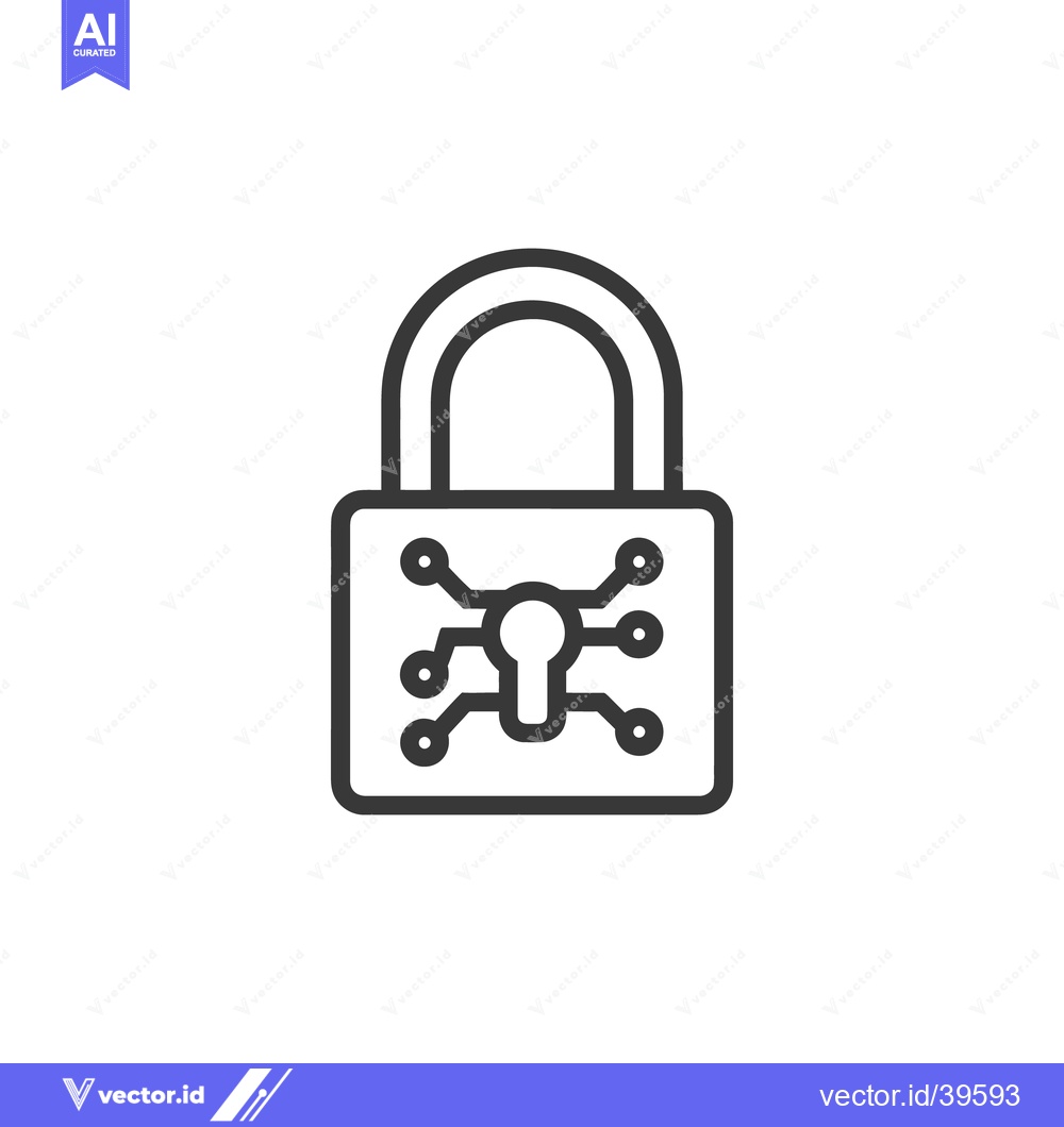 Premium Vector dari Digital Security: Padlock with Circuit Board Design, Isolated Icon