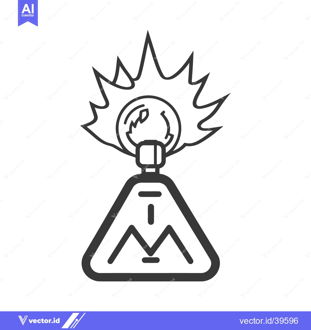 Premium Vector dari An abstract symbol with a flame design and a mountain motif