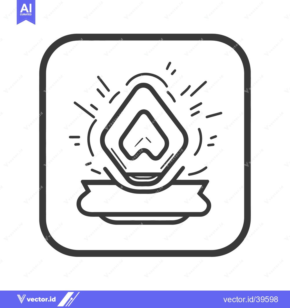 Premium Vector dari Simple emblem featuring a geometric shape and a ribbon below