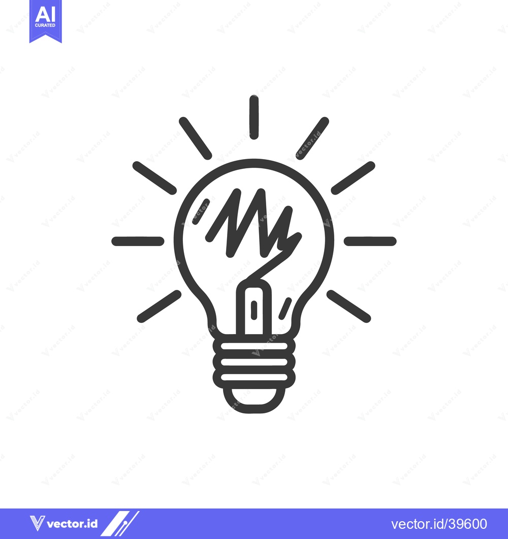 Premium Vector of A simple black and white illustration of an electric light bulb