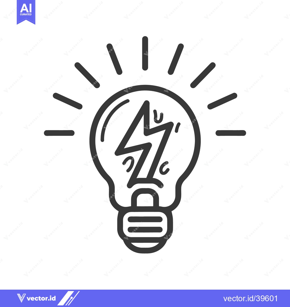 Premium Vector dari A light bulb illustrating an innovative idea with electric energy