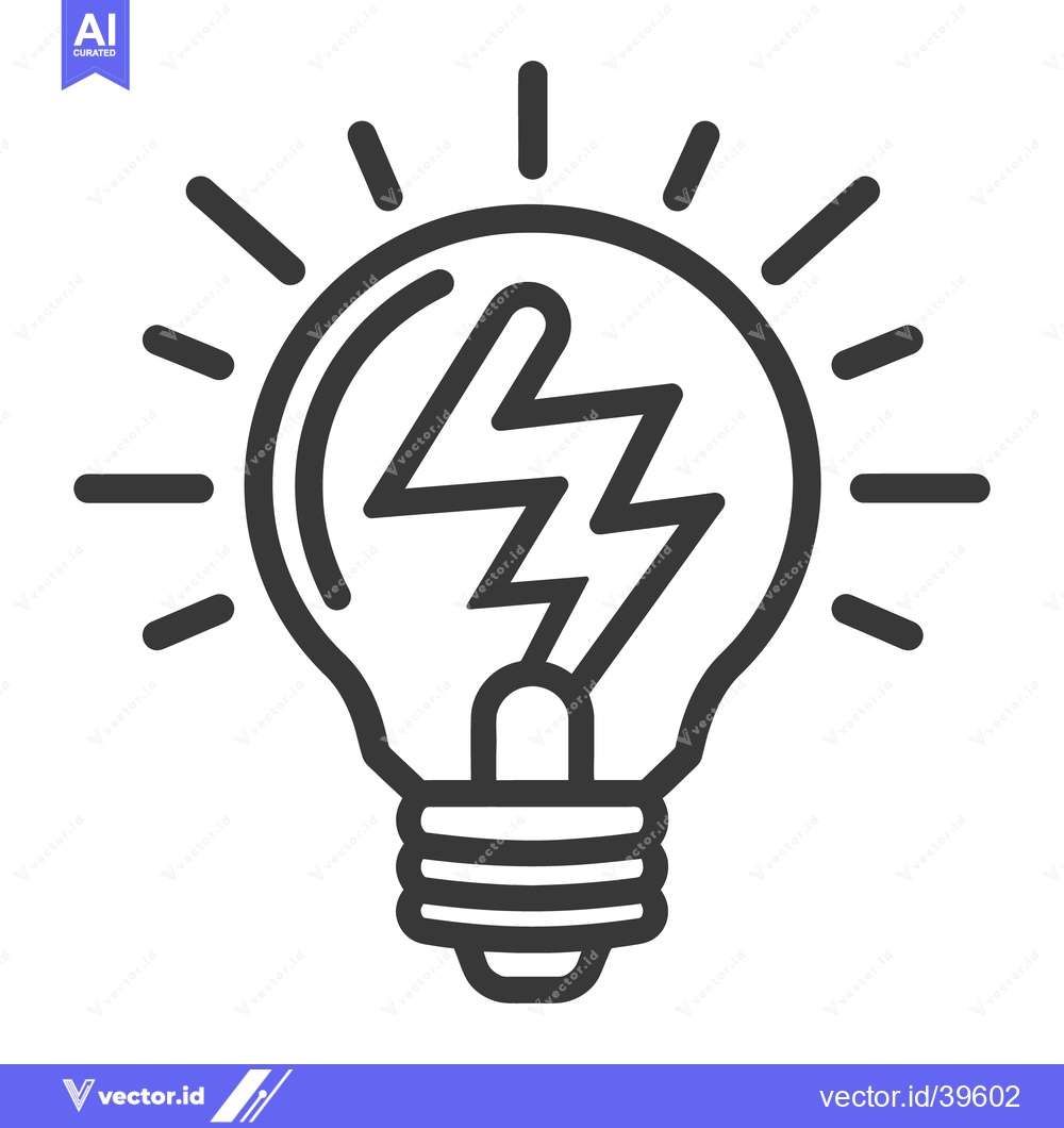 Premium Vector dari An illuminated light bulb emitting rays of light from its surface