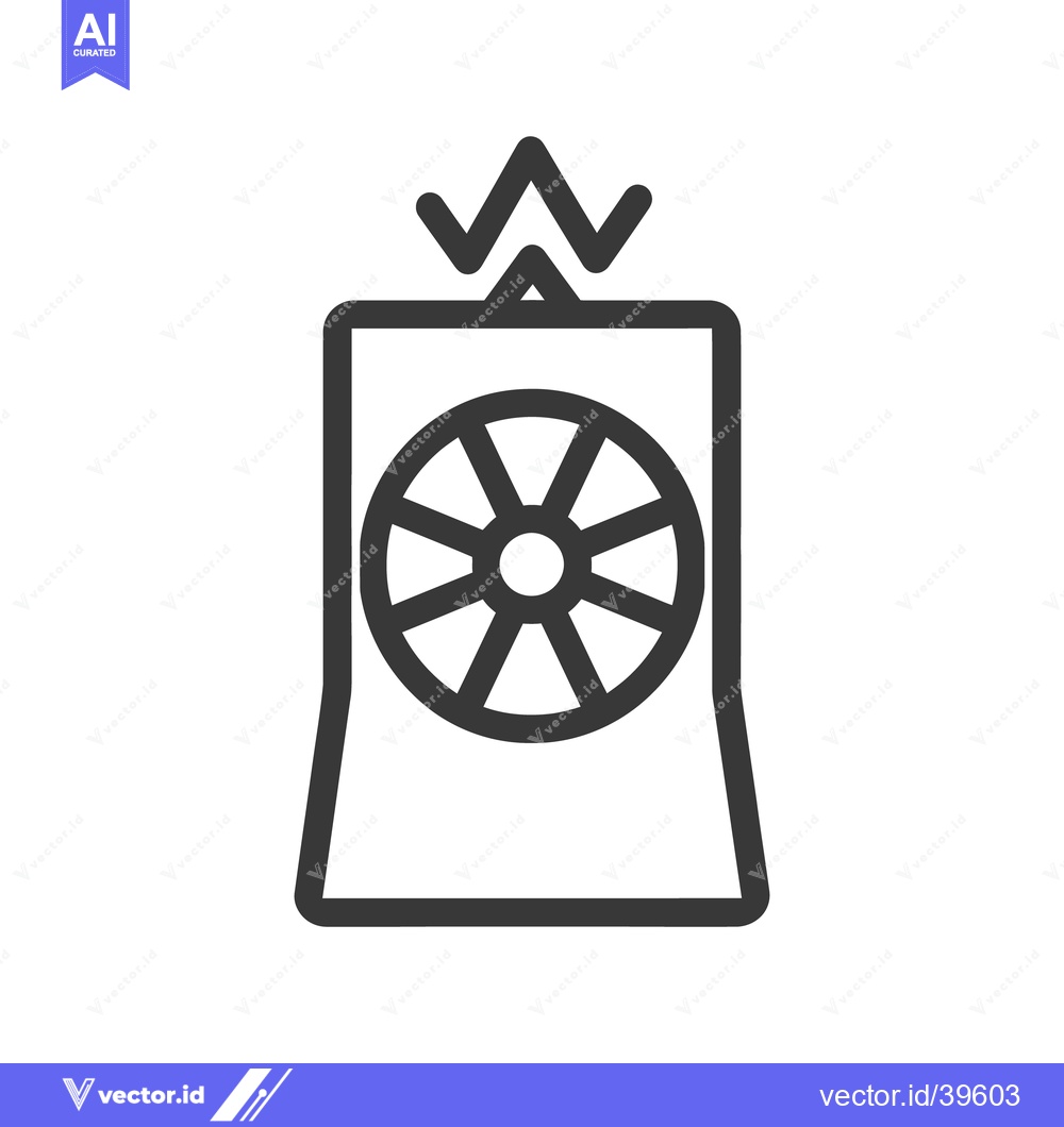 Premium Vector of A simplified illustration of a power plant with a fan element