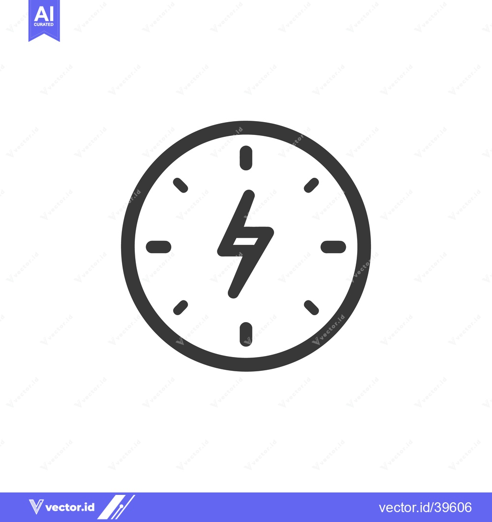 Premium Vector dari Energy Time: Clock with Lightning Bolt Hand Icon