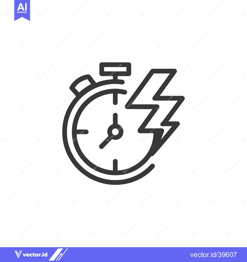 Premium Vector dari Urgent Deadline: Stopwatch with Lightning Bolt Icon, Time Pressure Con