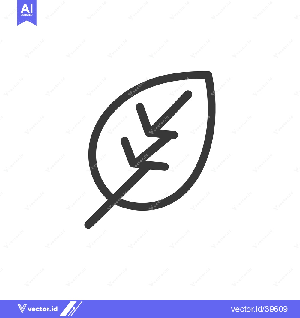 Premium Vector of Minimalist Leaf Icon: Simple Outline Design on White Background