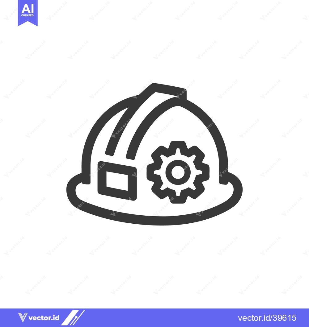 Premium Vector dari Hard Hat with Gear Icon: Safety and Engineering Symbolism