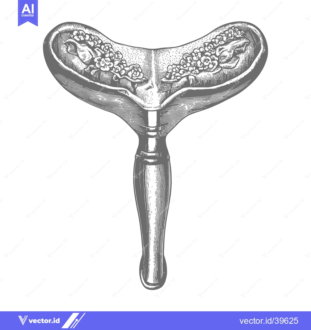 Premium Vector of Engraved Illustration of a Floral Decorated T-Shaped Object