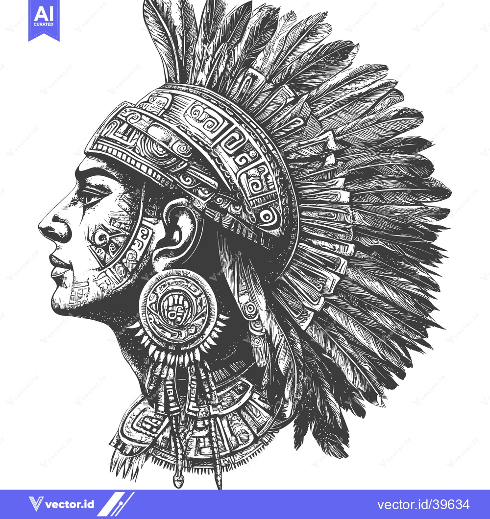 Premium Vector dari Engraved Illustration of an Indigenous Person Wearing a Headdress